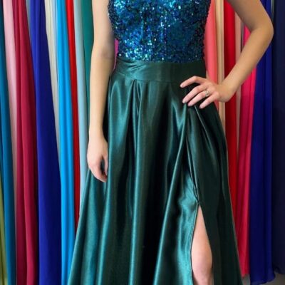 Vestido Elegante Verde, Esmeralda